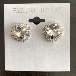 Round zircon earrings